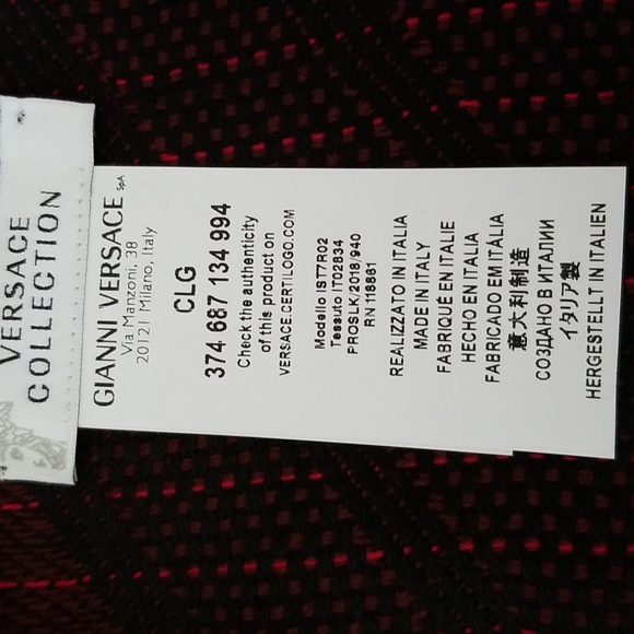 New Versace Logo Striped Scarf - Picture 10 of 13